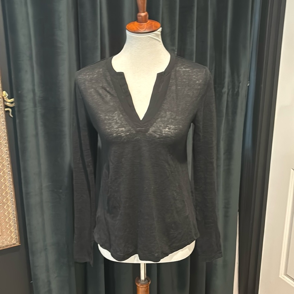 Sanctuary black tunic style long sleeve top xs nwt